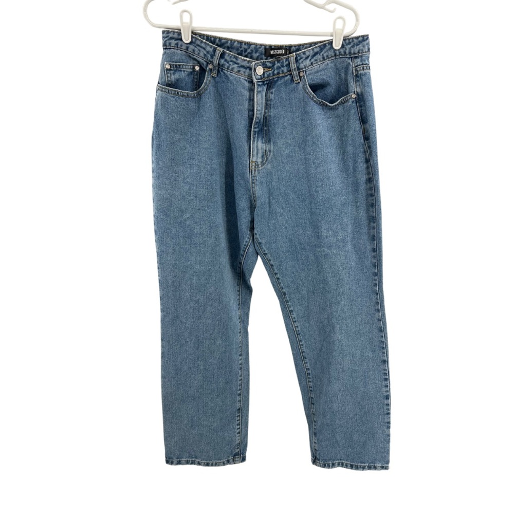 Missguided 12S straight leg denim jeans casual blue non distressed